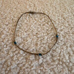 Vintage Sterling Silver with Turquoise Beads Bracelet